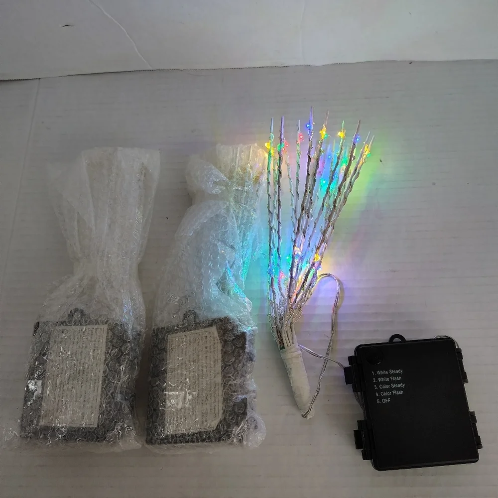 Mr. Christmas Starburst Pick Lights Set of 3 White And Multicolor Steady & Flash